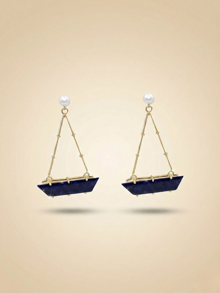 Gemstone Silver Danglers