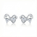 Elegant White Bow Stud Earrings