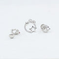 Silver Star & Circle CZ Pendant Set | Trendy Modern Star Design 925 sterling silver  Jewelry Set for Little Rising Stars