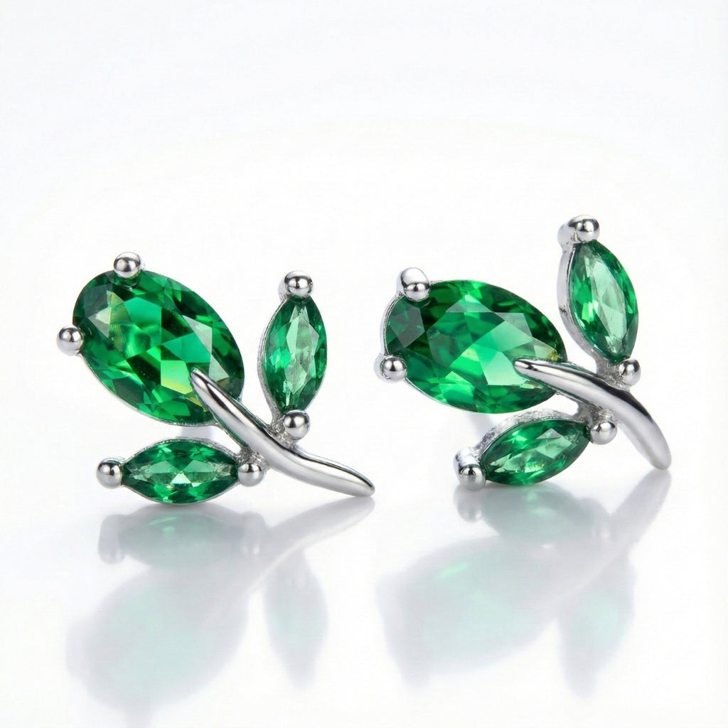 Leaf Stud Earrings, Dainty Plant Earrings