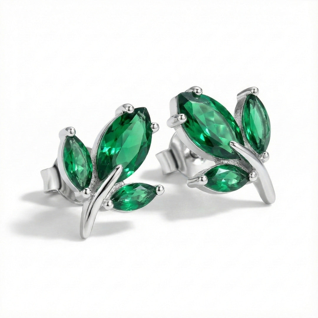 Leaf Stud Earrings, Dainty Plant Earrings