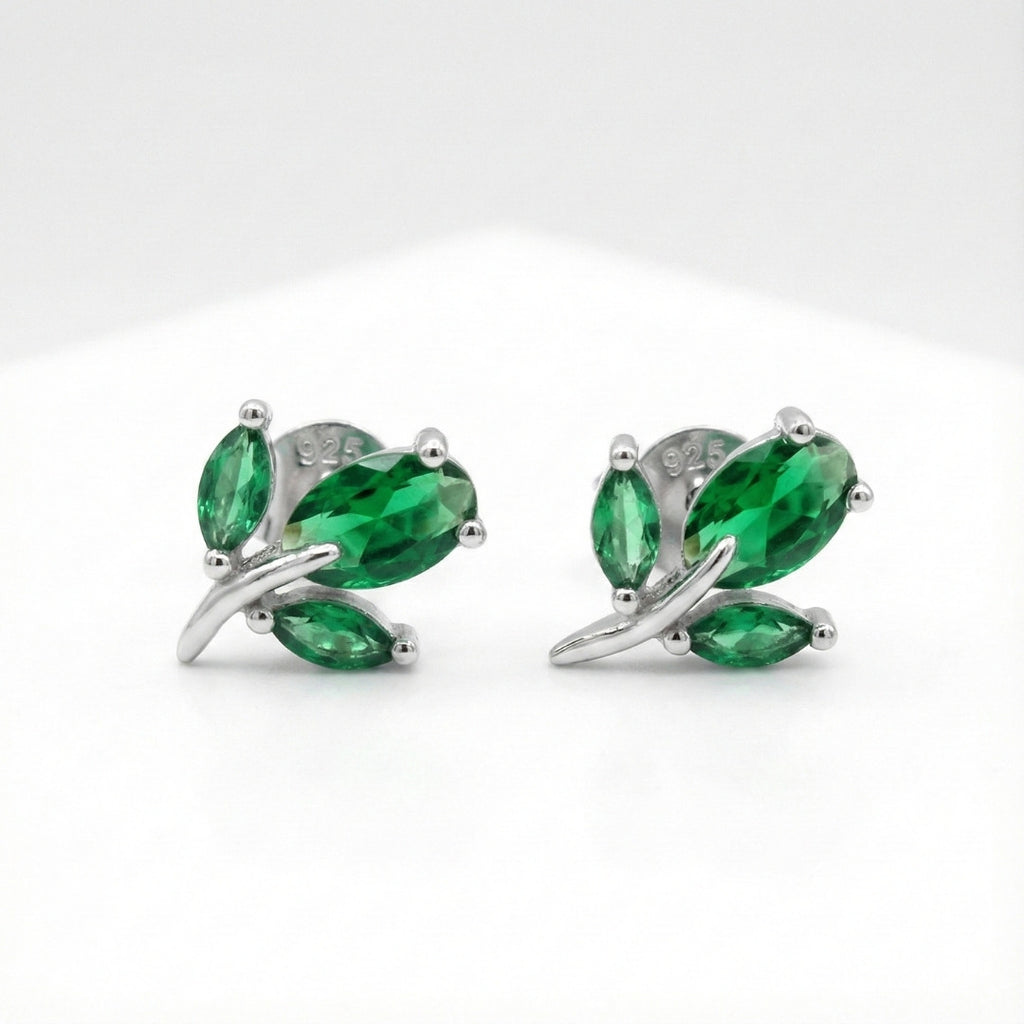 Leaf Stud Earrings, Dainty Plant Earrings