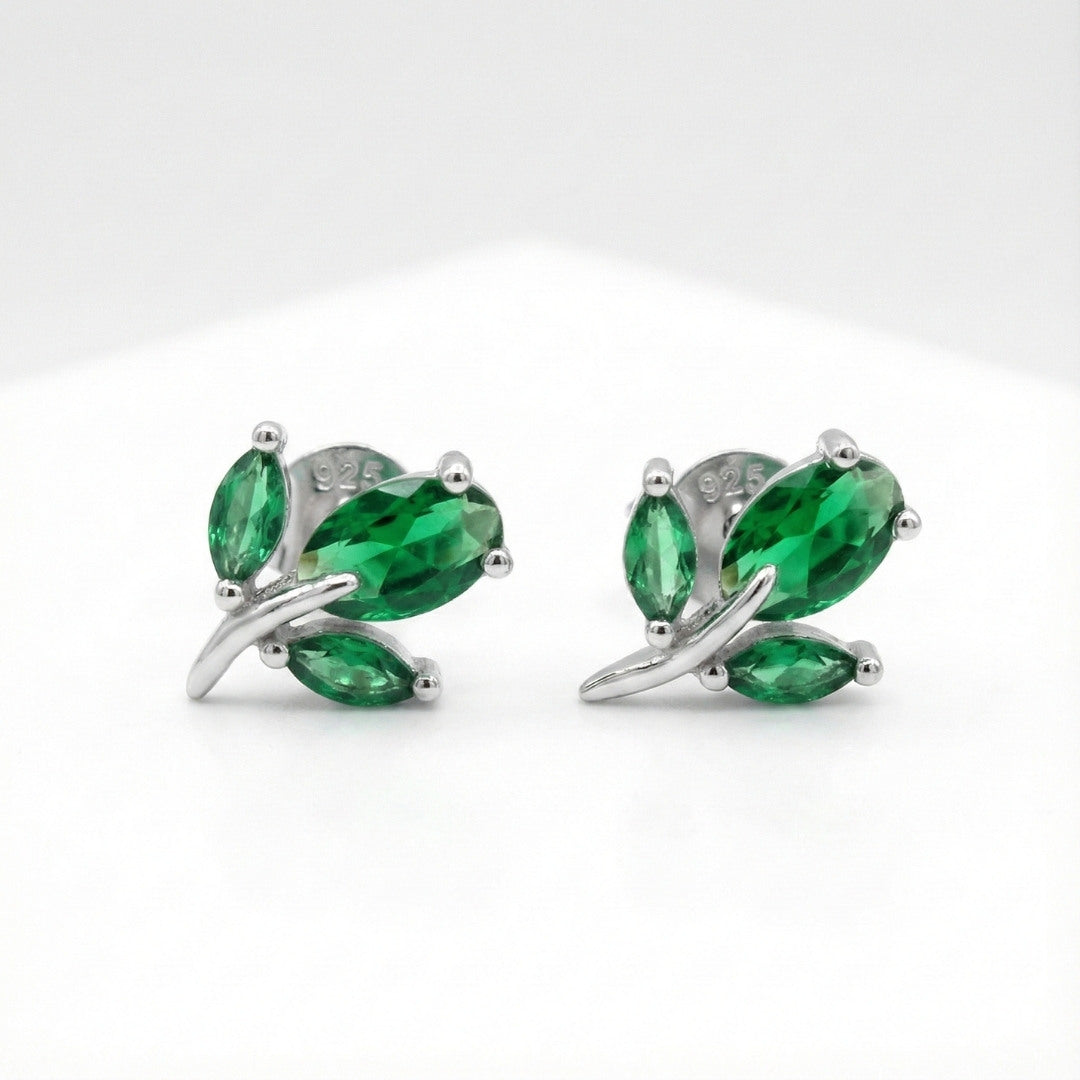 Leaf Stud Earrings, Dainty Plant Earrings