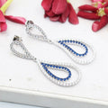 Elegant Blue Sapphire CZ 925 Sterling Silver Jewelry Set