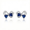 Elegant Blue Bow Stud Earrings