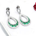 Elegant Green Onyx CZ 925 Sterling Silver Jewelry Set