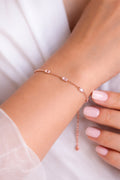 Rose Gold Baguette Cubic Zirconia 925 Sterling Silver Bracelet
