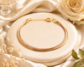 Tricolor Five Layered Bracelet, 925 Sterling Silver, Gold, Rose Gold Finish