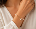 Freshwater Pearl Gold Bar Bracelet, 925 Sterling Silver, Adjustable Minimalist Jewelry