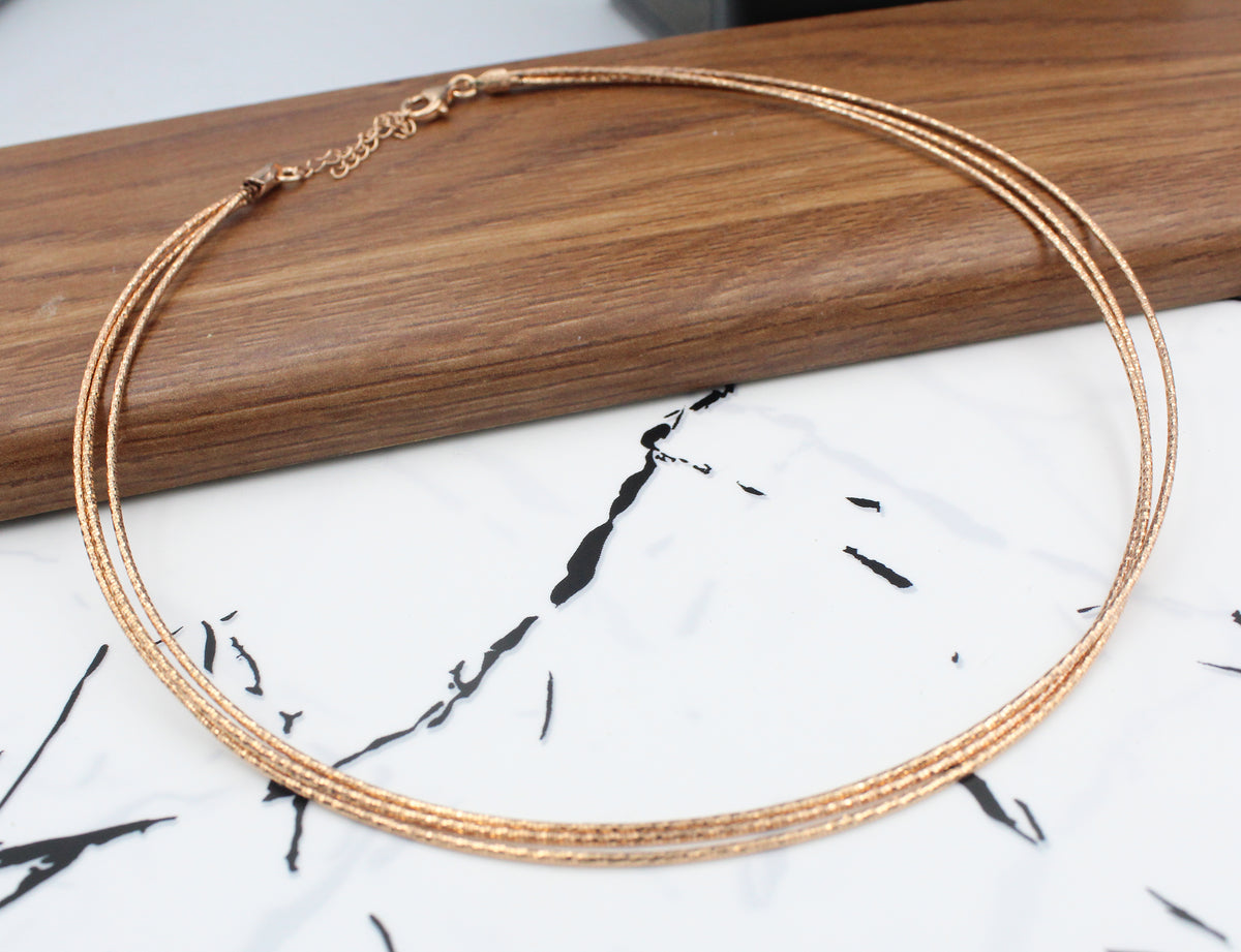 Rose Gold Triple Layer Hasli Necklace