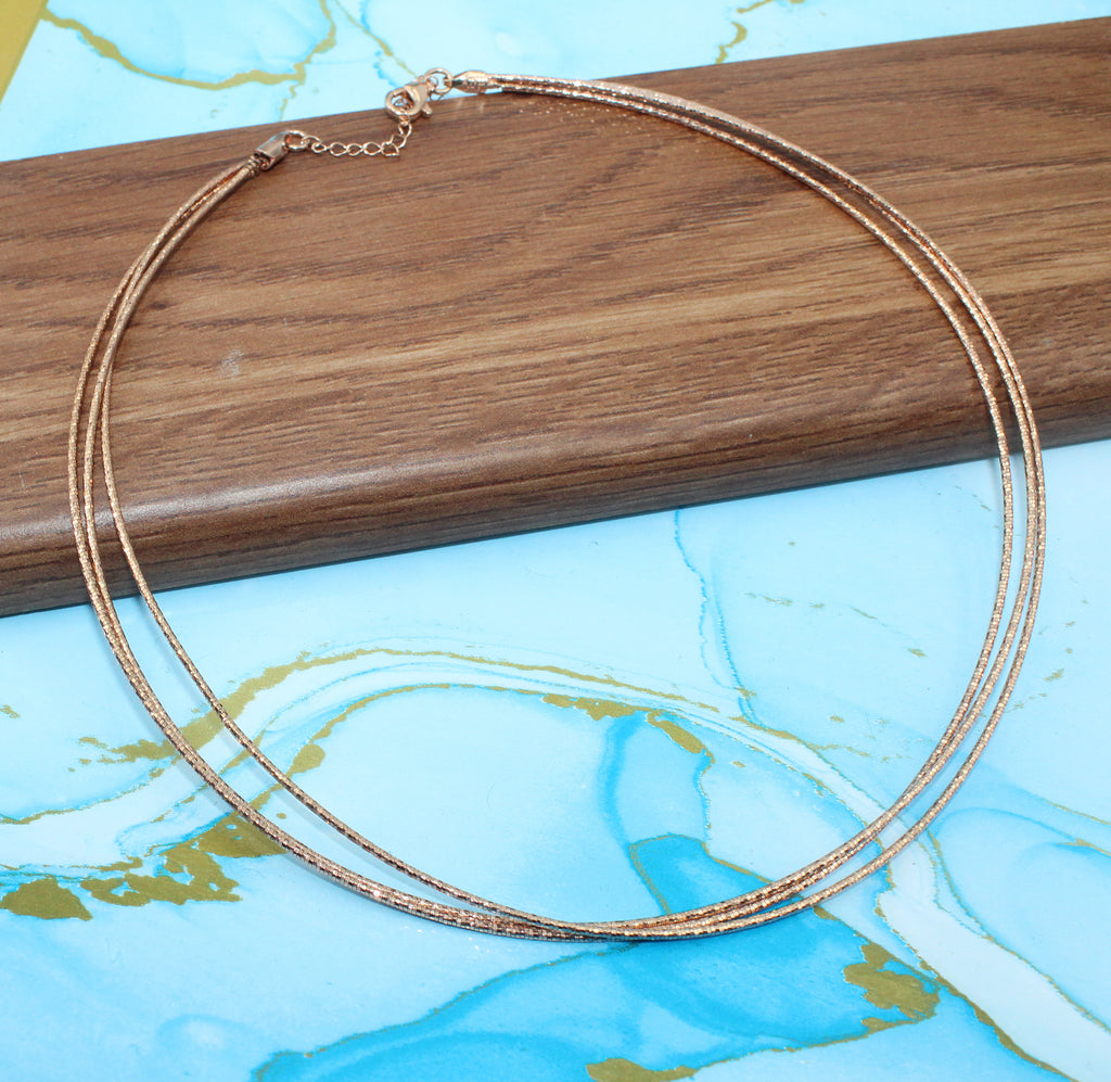 Rose Gold Triple Layer Hasli Necklace
