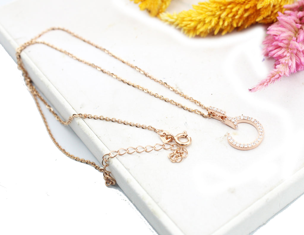 CZ Circle Pendant Necklace, 925 Sterling Silver, Minimalist Jewelry