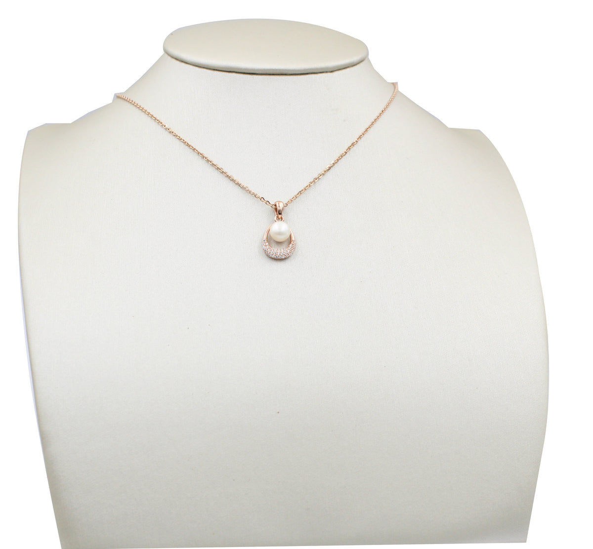 Dainty Freshwater Pearl Necklace, Rose Gold or Sterling Silver Pendant
