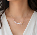 Freshwater Pearl Bow 925 Silver Rose Gold Pearl Necklace,