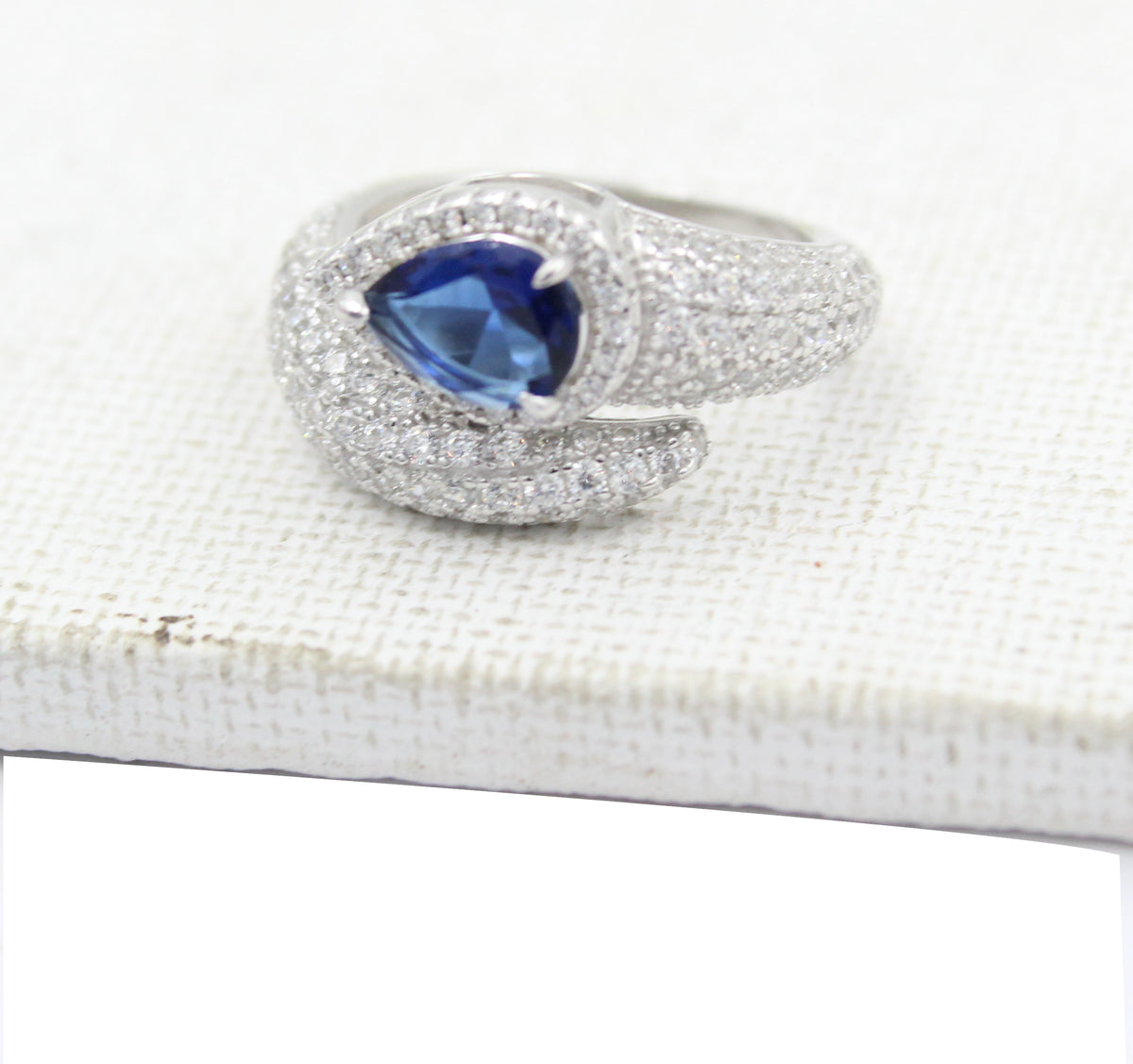 Blue Sapphire Ring, Sterling Silver Blue Gemstone Ring