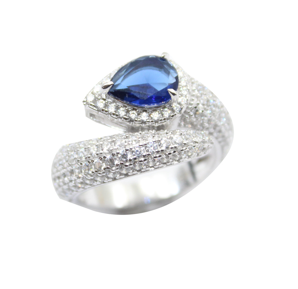 Blue Sapphire Ring, Sterling Silver Blue Gemstone Ring