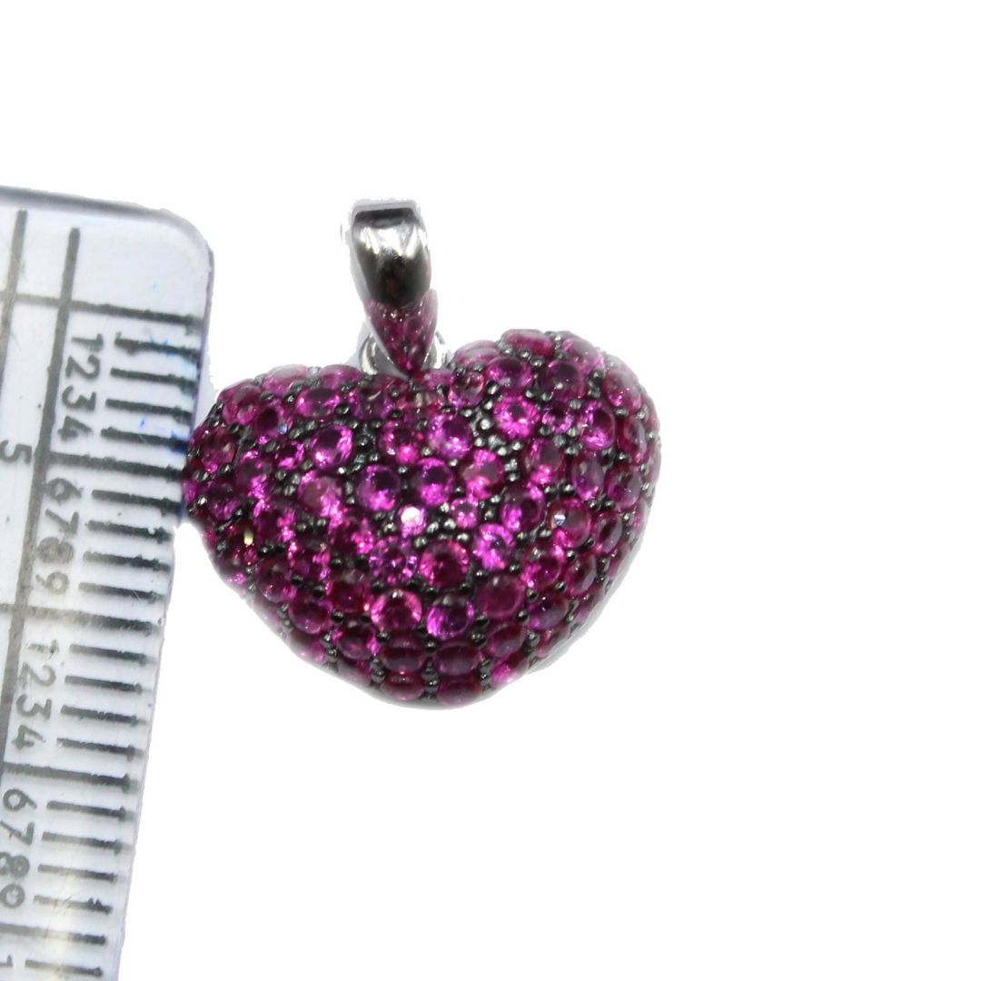 Pink Sapphire CZ Heart Pendant: 925 Sterling Silver Romantic Jewelry Gift
