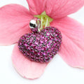 Pink Sapphire CZ Heart Pendant: 925 Sterling Silver Romantic Jewelry Gift