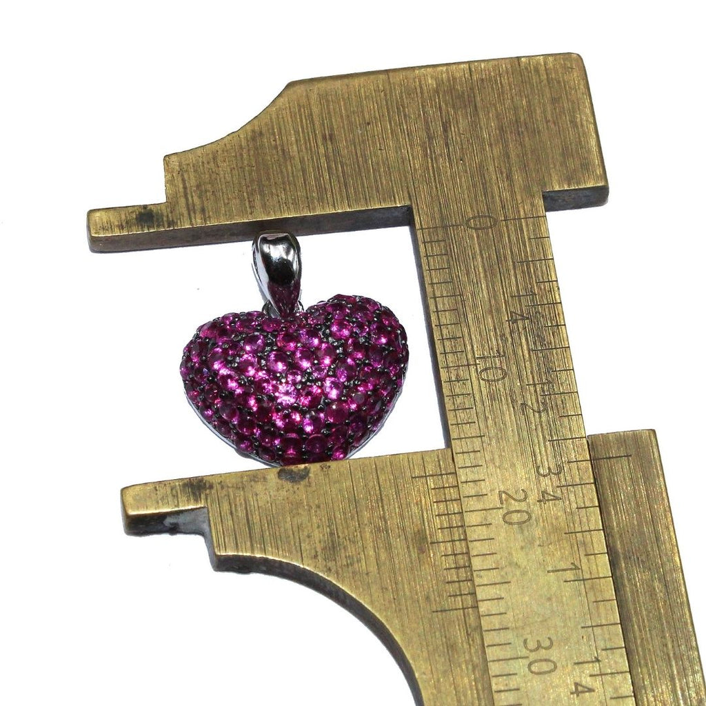 Pink Sapphire CZ Heart Pendant: 925 Sterling Silver Romantic Jewelry Gift