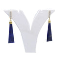 Natural Lapis Lazuli Fancy Shape Cut Polish Russian Lock & Hoop With Mossanite 925 Sterling silver Rhodium Polish