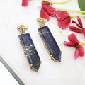 Natural Lapiz Lazuli Fancy Shape Cut polish Casted Butterfly with Mossanite 925 sterling Silver Rhodium Polished