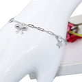 925 Sterling Silver Bow Bracelet: Dainty Cubic Zirconia Charm, Adjustable Chain