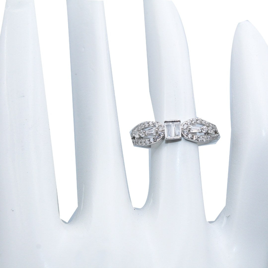 Baguette CZ 925 Sterling Silver Ring: Vintage Inspired Promise Ring ( Size : US-7)