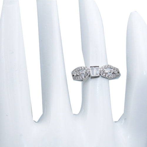 Baguette CZ 925 Sterling Silver Ring: Vintage Inspired Promise Ring ( Size : US-7)