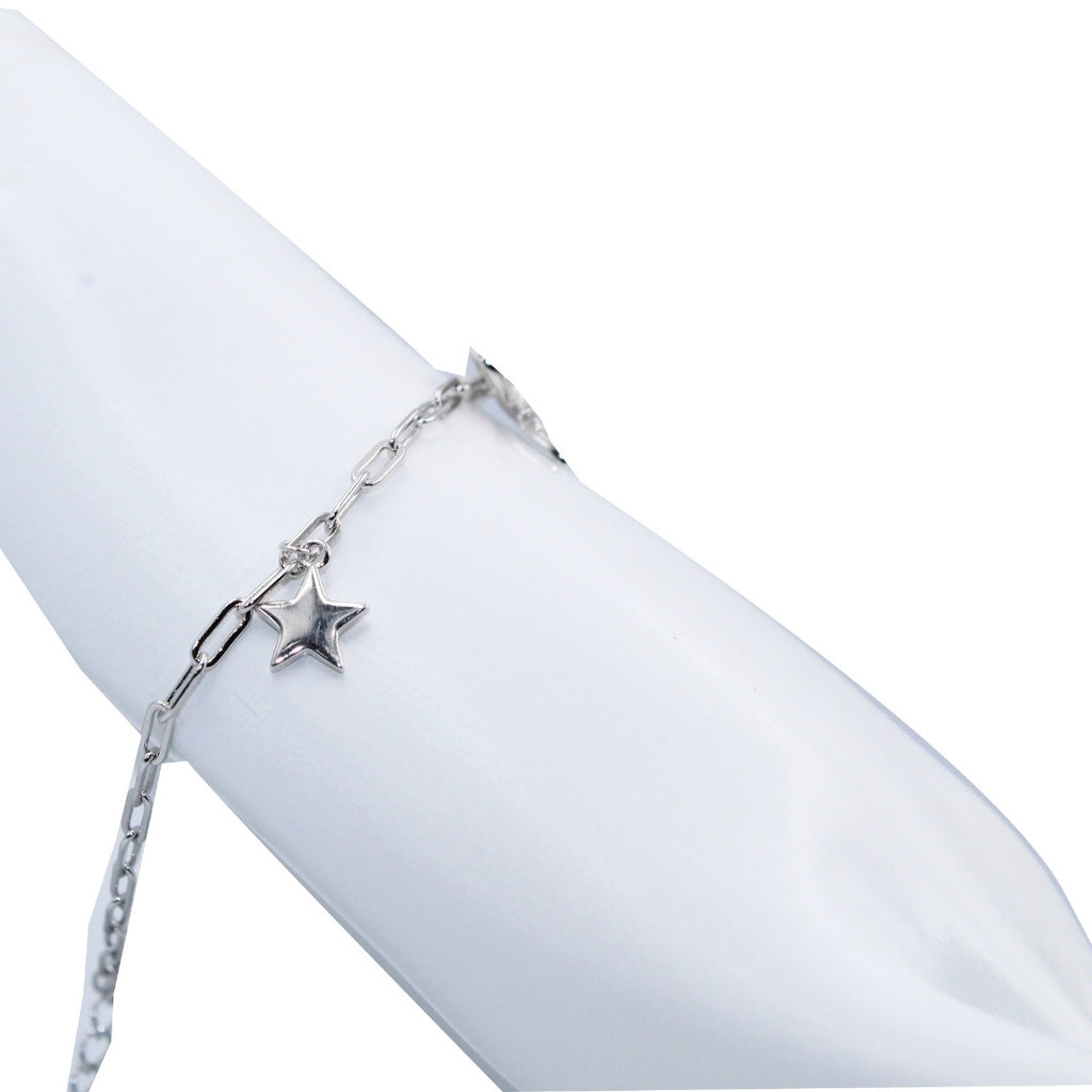 925 Sterling Silver Bow Bracelet: Dainty Cubic Zirconia Charm, Adjustable Chain