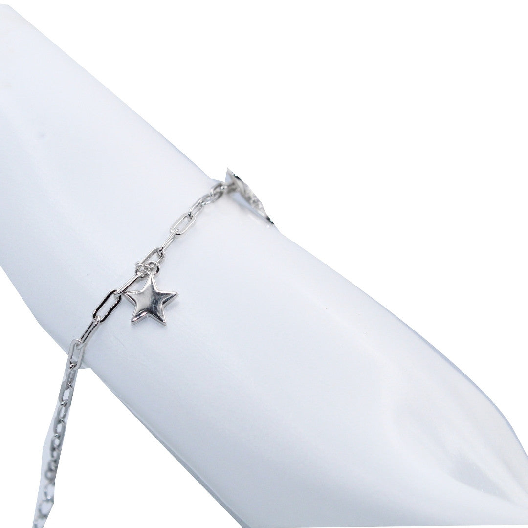925 Sterling Silver Bow Bracelet: Dainty Cubic Zirconia Charm, Adjustable Chain