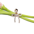 Rose Gold Bow Pendant: 925 Sterling Silver Ribbon Charm