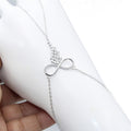 925 Sterling Silver Infinity Wing Bracelet: Crystal Angel Wing, Spiritual Jewelry