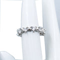 925 Sterling Silver Heart Eternity Band Ring: Crystal Promise Wedding Jewelry ( Size : US-7)