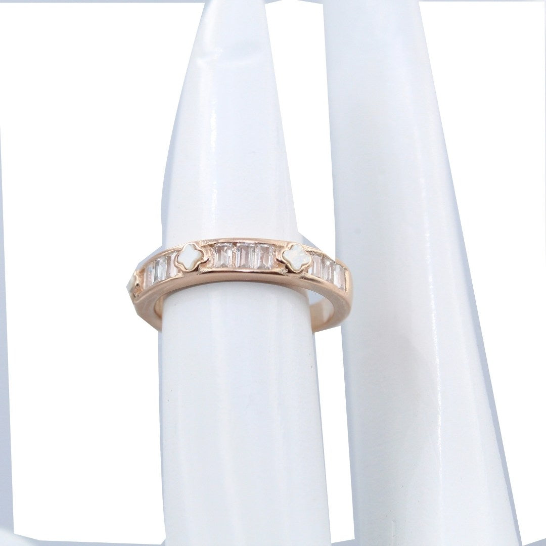 Rose Gold Bow Knot Ring: Sterling Silver Star Charm, Cubic Zirconia ( Size : US-7)