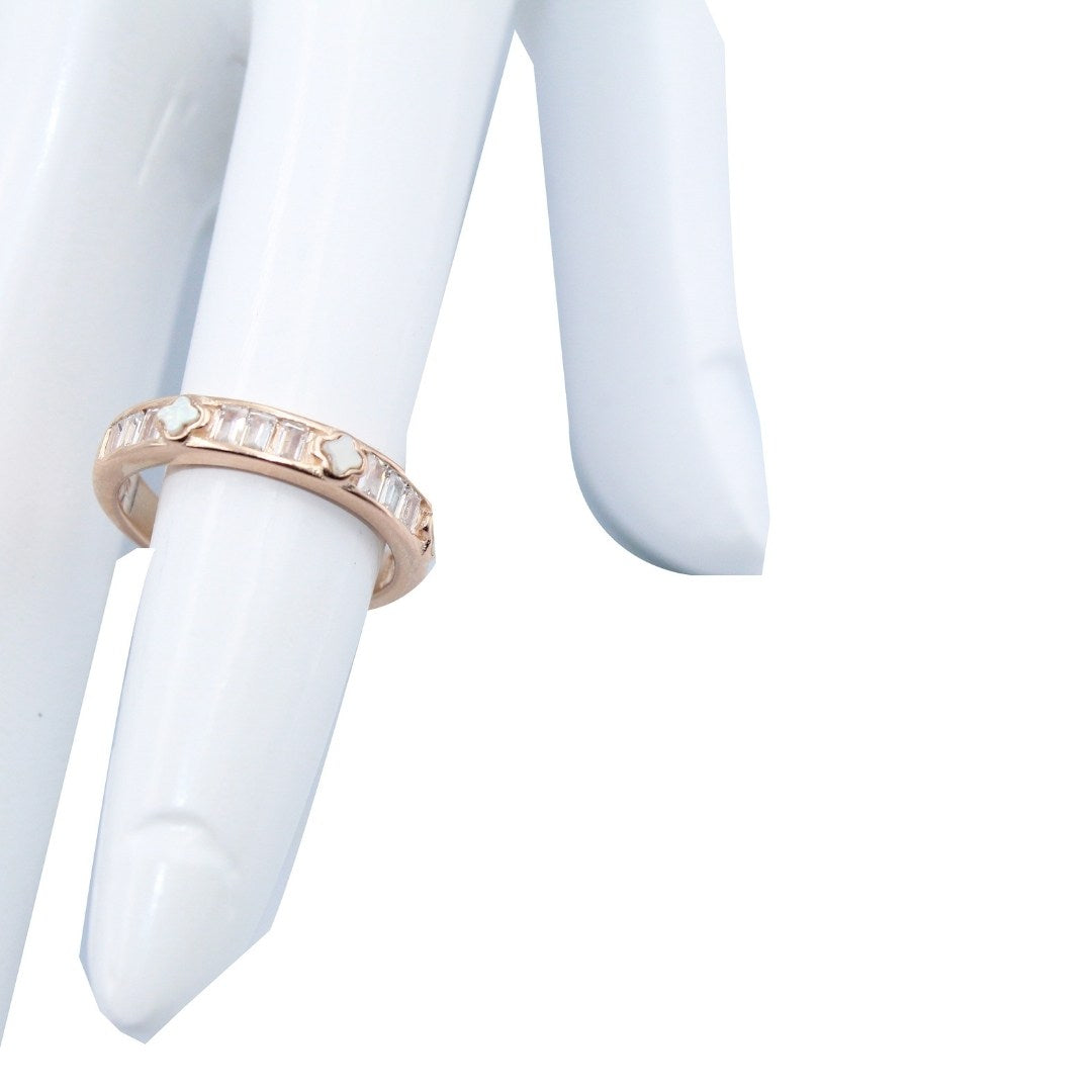 Rose Gold Bow Knot Ring: Sterling Silver Star Charm, Cubic Zirconia ( Size : US-7)