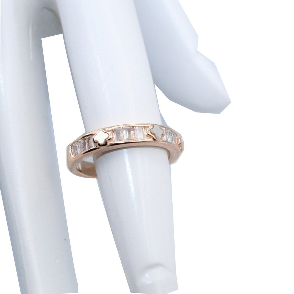 Rose Gold Bow Knot Ring: Sterling Silver Star Charm, Cubic Zirconia ( Size : US-7)