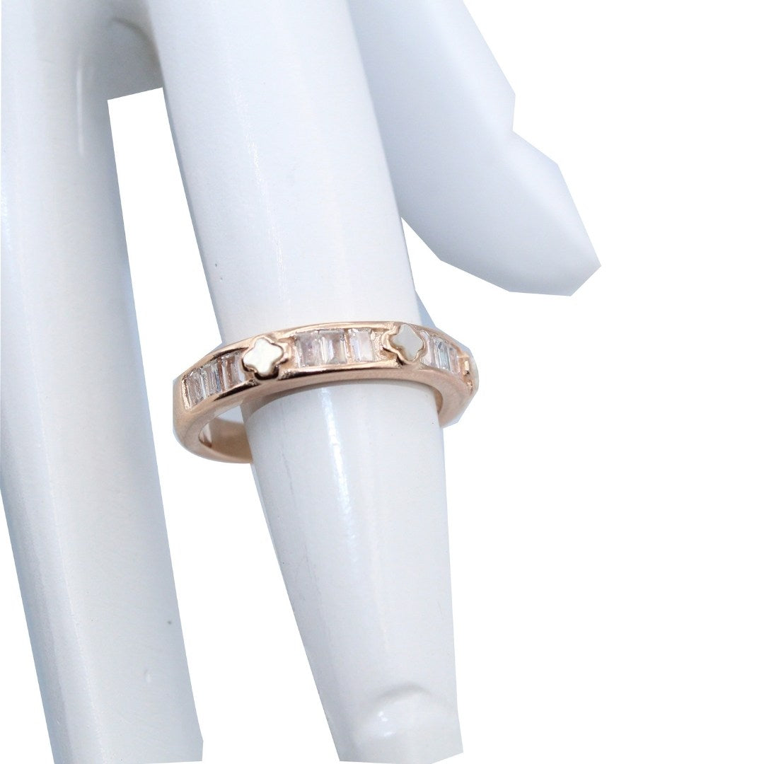 Rose Gold Bow Knot Ring: Sterling Silver Star Charm, Cubic Zirconia ( Size : US-7)