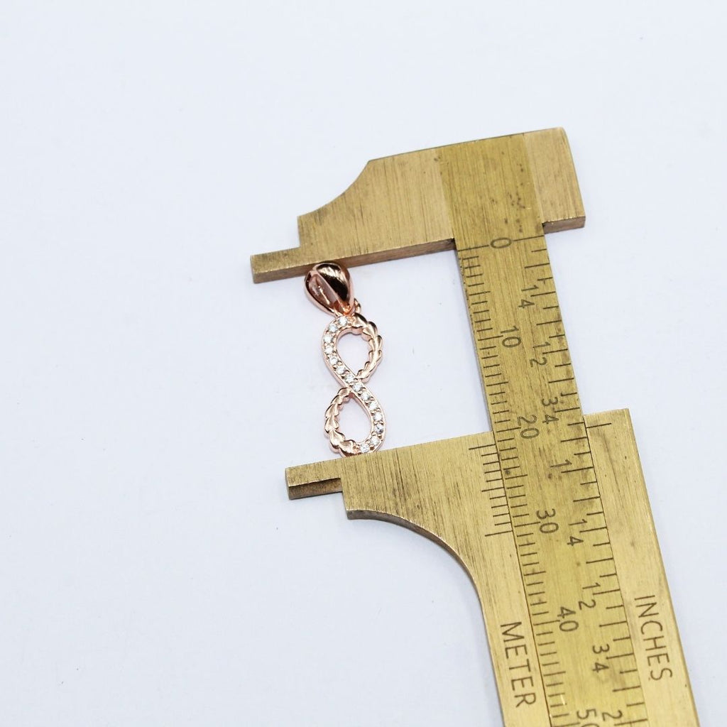 Rose Gold Plated 925 Sterling Silver Infinity Pendant: Cubic Zirconia